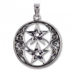 Chalice Well Double Pentagram Sterling Silver Pendant